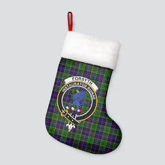 Clan Forsyth Modern Tartan Crest Christmas Stocking TZ10 Forsyth Modern Tartan Tartan Stocking