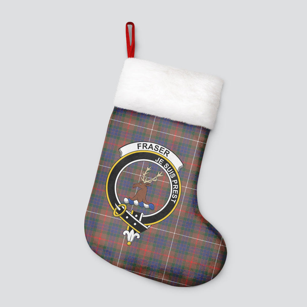 Clan Fraser (of Lovat) Hunting Modern Tartan Crest Christmas Stocking EO64 Fraser (of Lovat) Hunting Modern Tartan Tartan Stocking