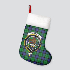 Clan Graham of Menteith Modern Tartan Crest Christmas Stocking MW67 Graham of Menteith Modern Tartan Tartan Stocking