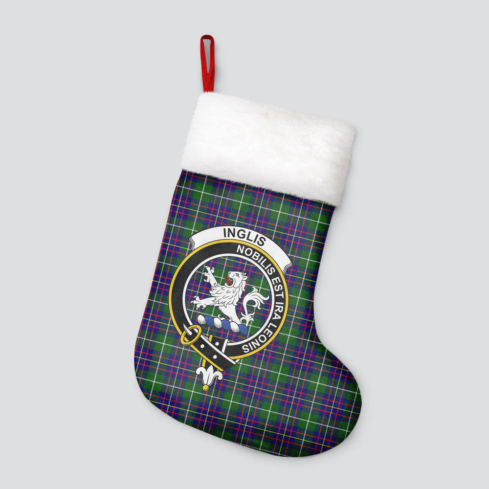 Clan Inglis Modern Tartan Crest Christmas Stocking EE67 Inglis Modern Tartan Tartan Stocking