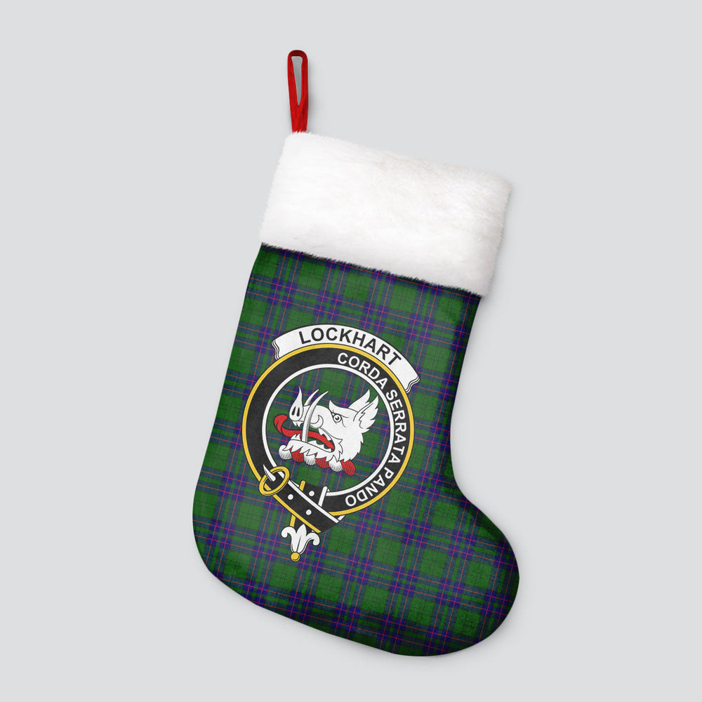 Clan Lockhart Modern Tartan Crest Christmas Stocking MG62 Lockhart Modern Tartan Tartan Stocking