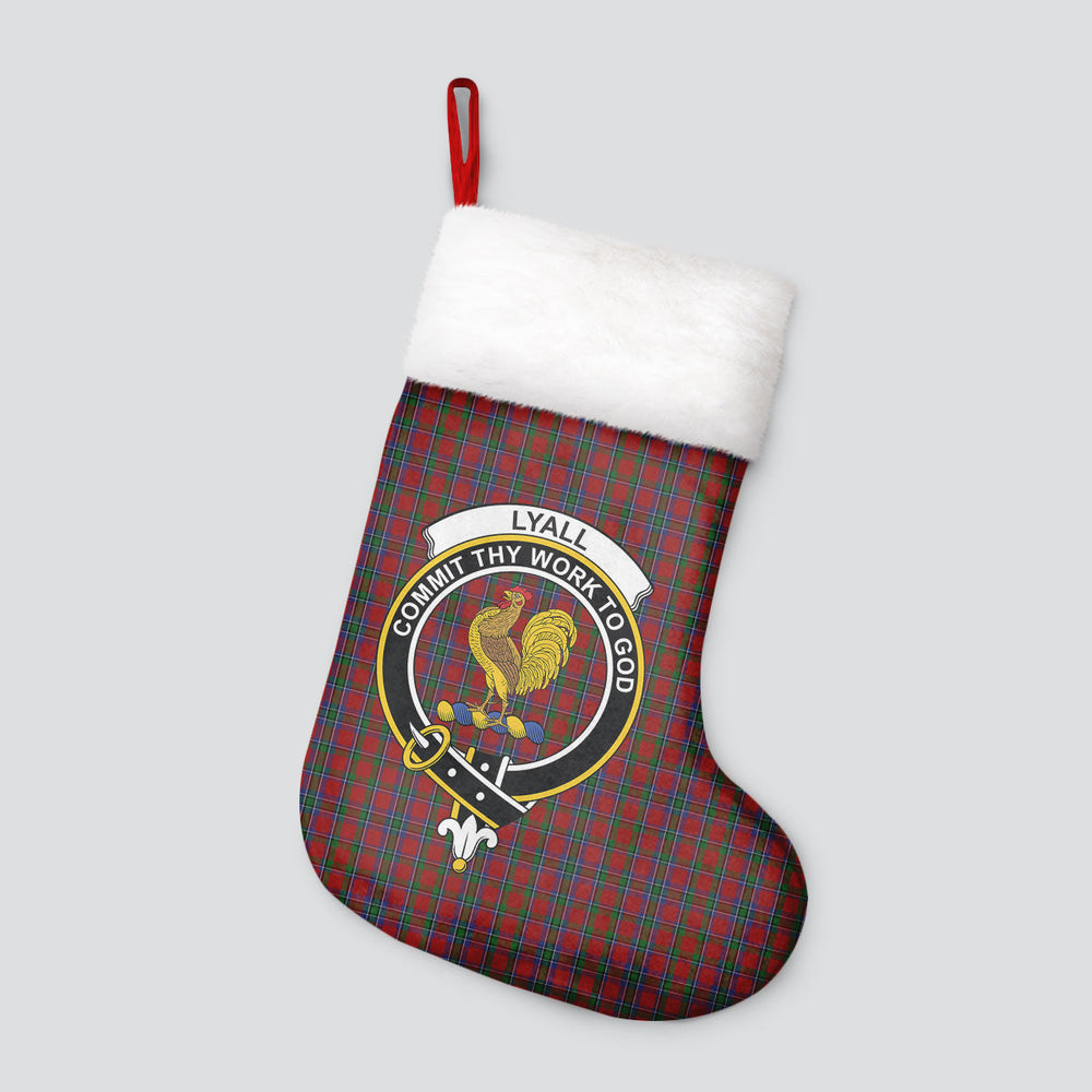 Clan Lyall Tartan Crest Christmas Stocking CR75 Lyall Tartan Tartan Stocking