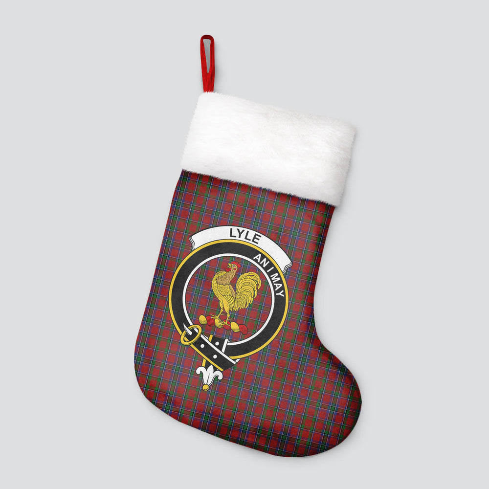 Clan Lyle Tartan Crest Christmas Stocking OV80 Lyle Tartan Tartan Stocking