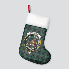Clan MacAulay Hunting Ancient Tartan Crest Christmas Stocking RX22 MacAulay Hunting Ancient Tartan Tartan Stocking