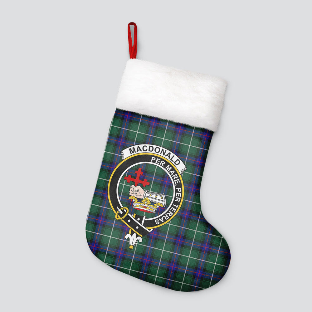 Clan MacDonald of the Isles Hunting Modern Tartan Crest Christmas Stocking QZ22 MacDonald of the Isles Hunting Modern Tartan Tartan Stocking