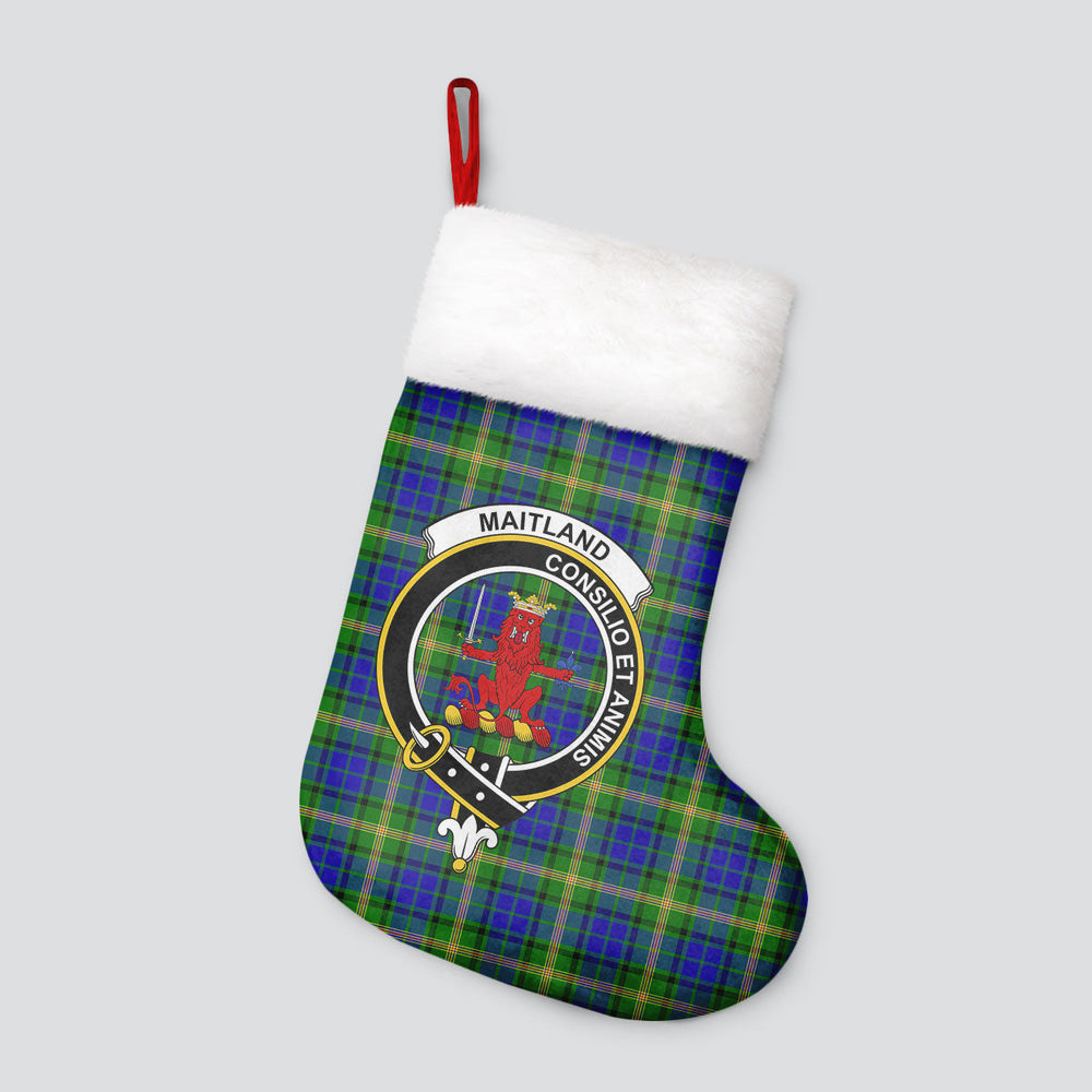 Clan Maitland Tartan Crest Christmas Stocking ET74 Maitland Tartan Tartan Stocking