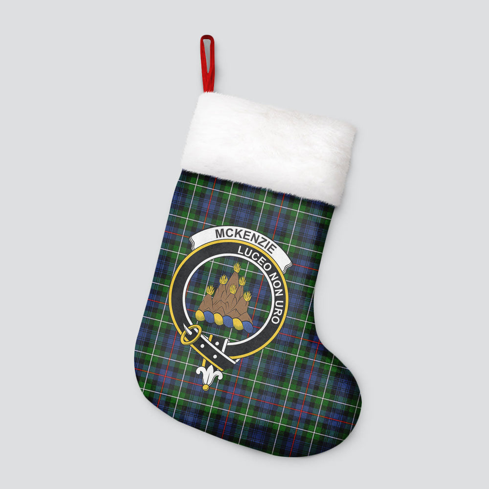 Clan McKenzie Tartan Crest Christmas Stocking NV63 McKenzie Tartan Tartan Stocking