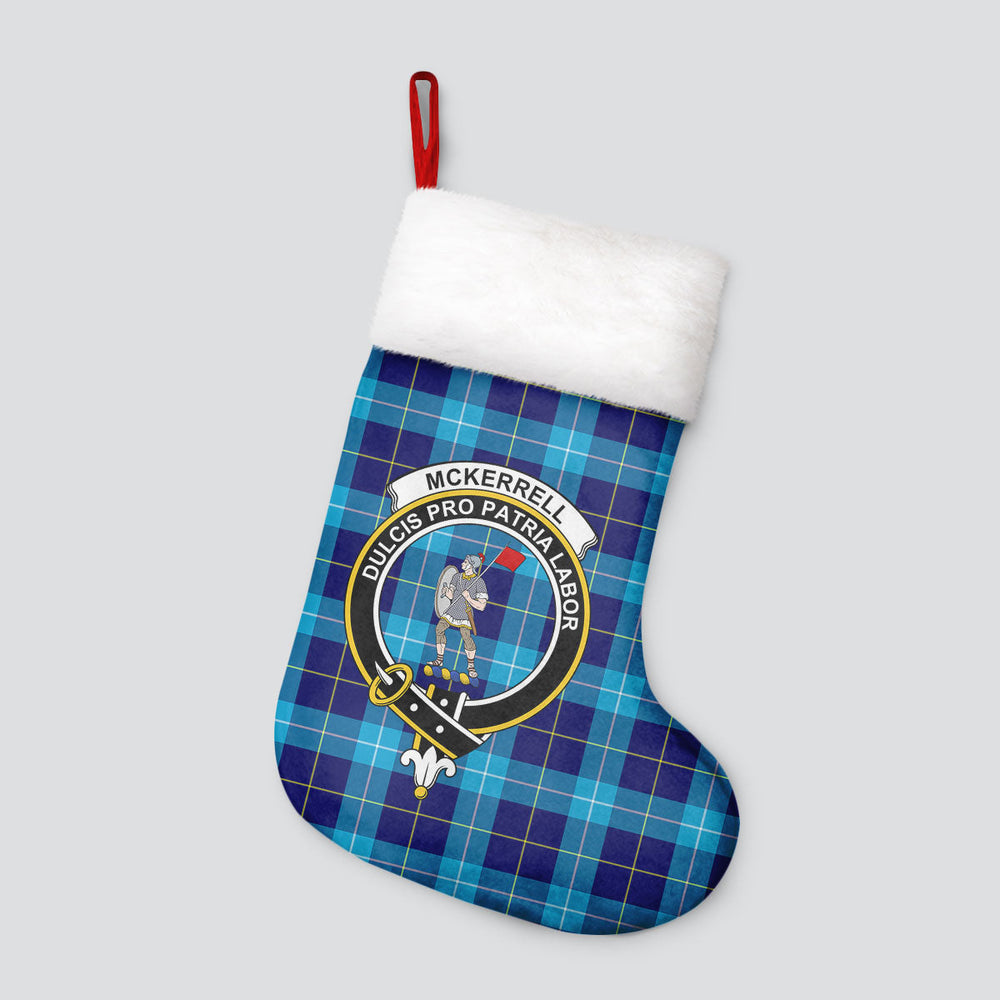 Clan McKerrell Tartan Crest Christmas Stocking FA45 McKerrell Tartan Tartan Stocking
