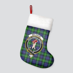 Clan Meldrum Tartan Crest Christmas Stocking AI11 Meldrum Tartan Tartan Stocking