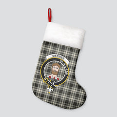 Clan Menzies Black _ White Ancient Tartan Crest Christmas Stocking NQ42 Menzies Black _ White Ancient Tartan Tartan Stocking