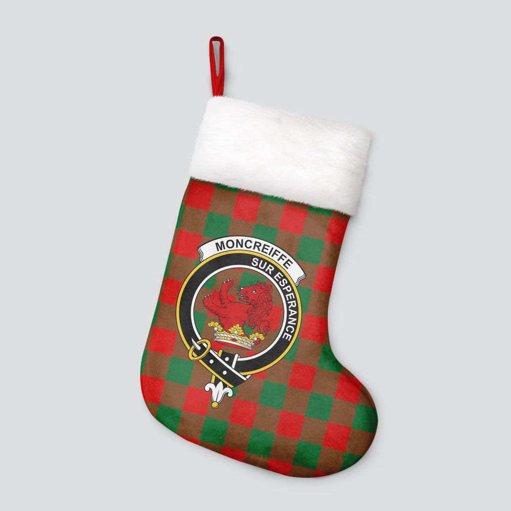 Clan Moncreiffe (or Moncreiff) Tartan Crest Christmas Stocking PZ67 Moncreiffe (or Moncreiff) Tartan Tartan Stocking