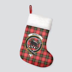 Clan Nesbitt Modern Tartan Crest Christmas Stocking MX22 Nesbitt Modern Tartan Tartan Stocking