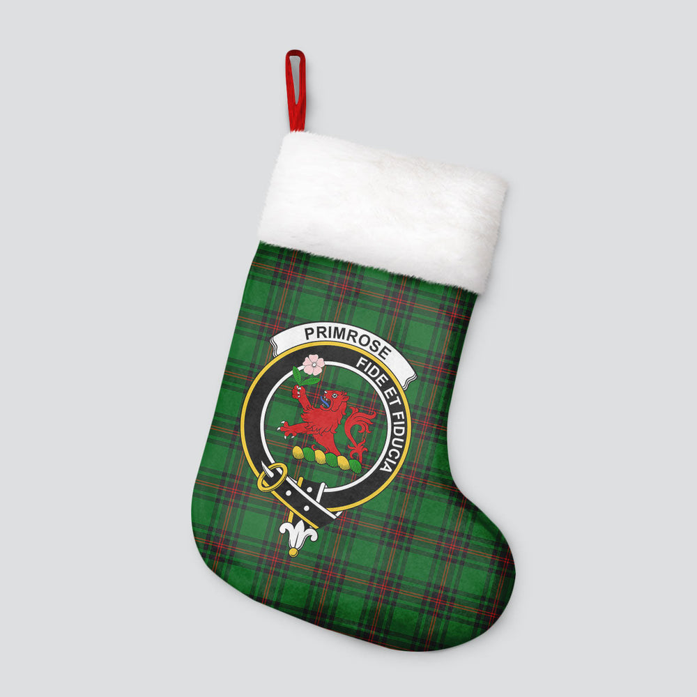 Clan Primrose Tartan Crest Christmas Stocking SQ20 Primrose Tartan Tartan Stocking