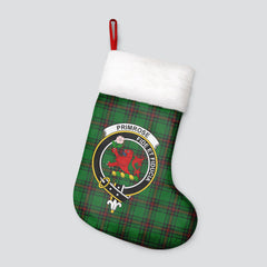 Clan Primrose Tartan Crest Christmas Stocking SQ20 Primrose Tartan Tartan Stocking