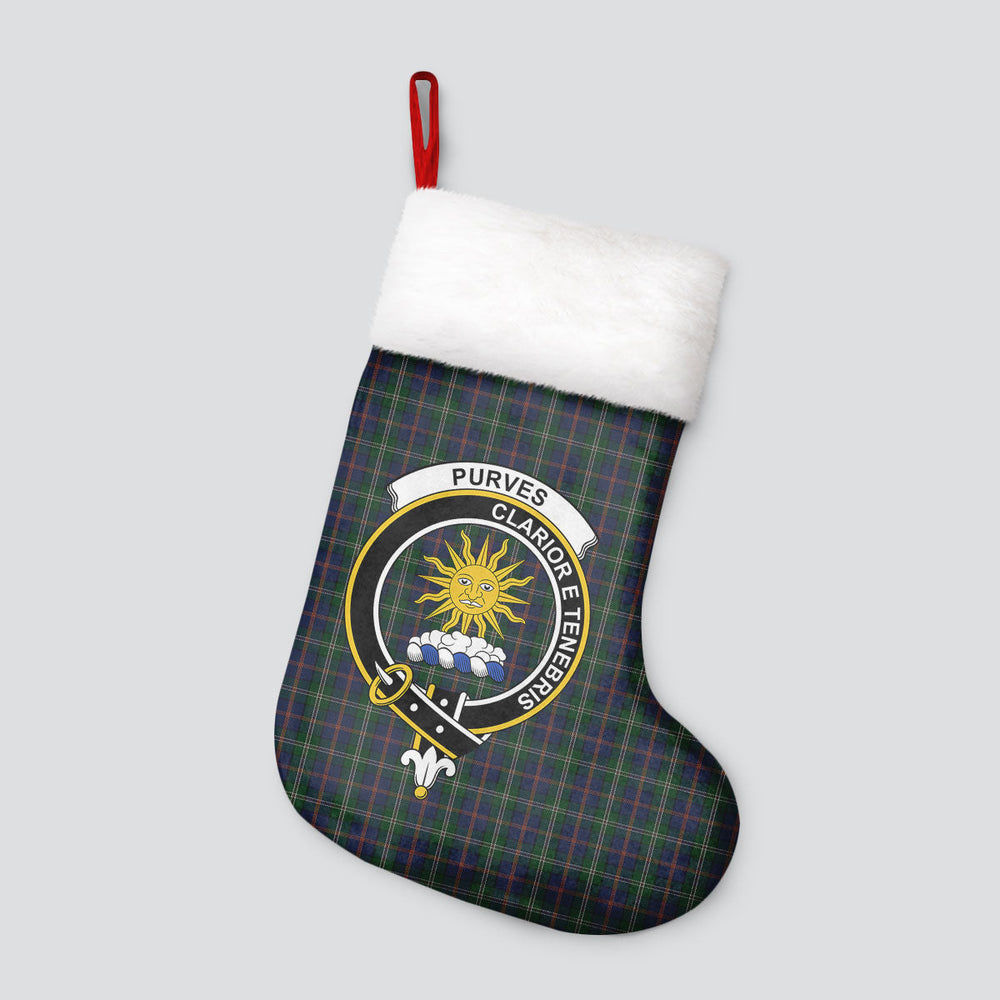 Clan Purves Tartan Crest Christmas Stocking YF64 Purves Tartan Tartan Stocking