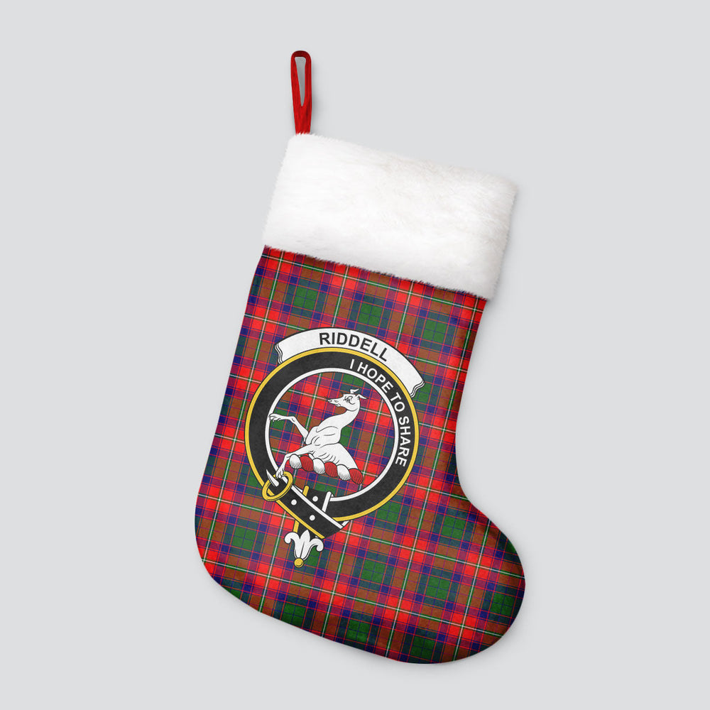 Clan Riddell Tartan Crest Christmas Stocking IH98 Riddell Tartan Tartan Stocking