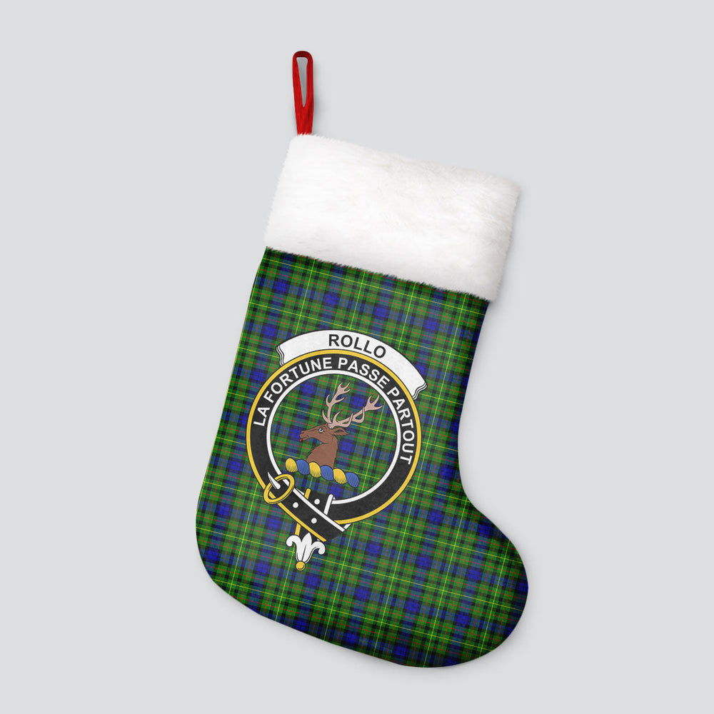 Clan Rollo Modern Tartan Crest Christmas Stocking XQ69 Rollo Modern Tartan Tartan Stocking
