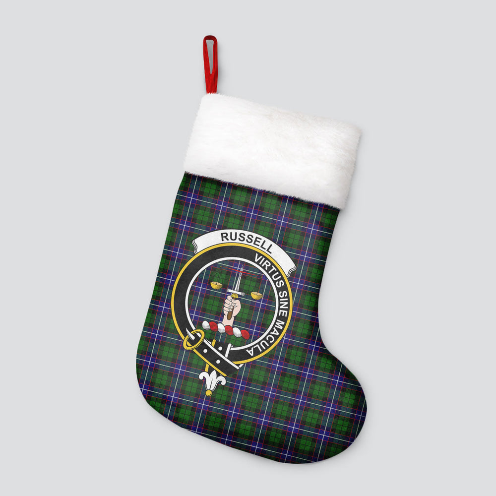 Clan Russell Modern Tartan Crest Christmas Stocking SU23 Russell Modern Tartan Tartan Stocking