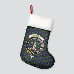 Clan Russell Modern Tartan Crest Christmas Stocking SU23 Russell Modern Tartan Tartan Stocking