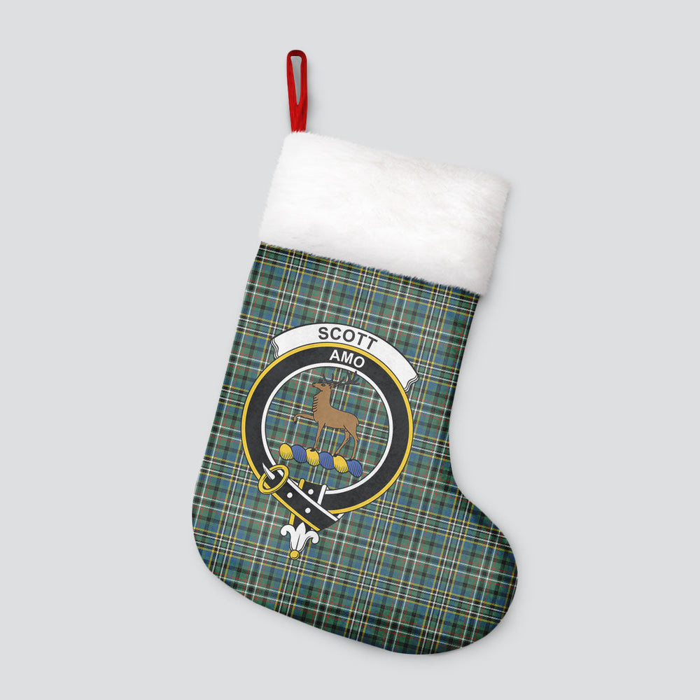 Clan Scott Green Ancient Tartan Crest Christmas Stocking II22 Clan Scott (Scott Tartan) Tartan Stocking