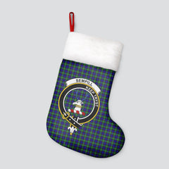 Clan Sempill Modern Tartan Crest Christmas Stocking FW80 Sempill Modern Tartan Tartan Stocking