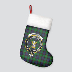 Clan Stewart Old Modern Tartan Crest Christmas Stocking QQ85 Stewart Old Modern Tartan Tartan Stocking