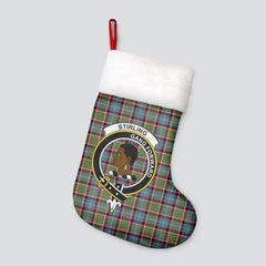 Clan Stirling (of Keir) Tartan Crest Christmas Stocking WC30 Stirling (of Keir) Tartan Tartan Stocking