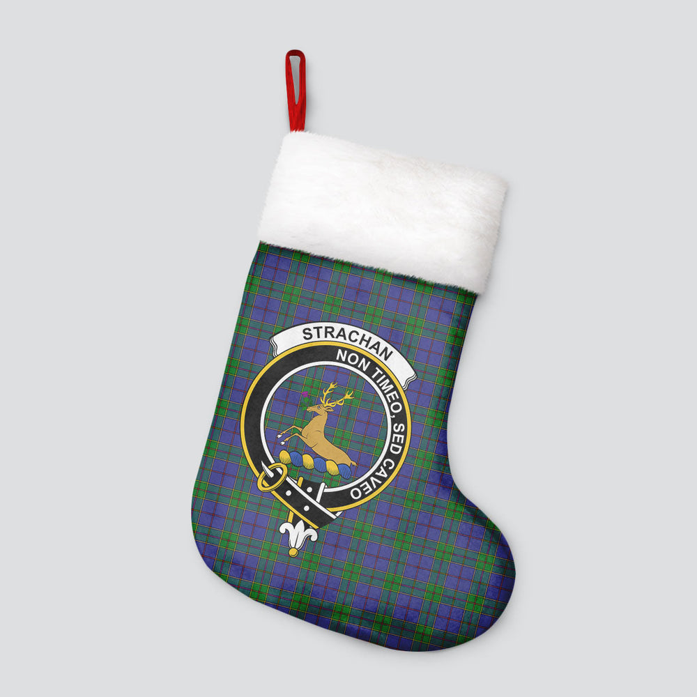Clan Strachan Tartan Crest Christmas Stocking LZ16 Strachan Tartan Tartan Stocking
