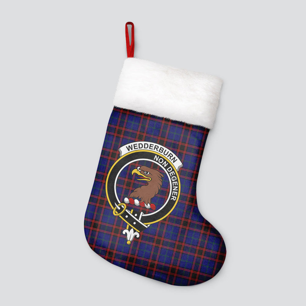 Clan Wedderburn Tartan Crest Christmas Stocking CC88 Wedderburn Tartan Tartan Stocking
