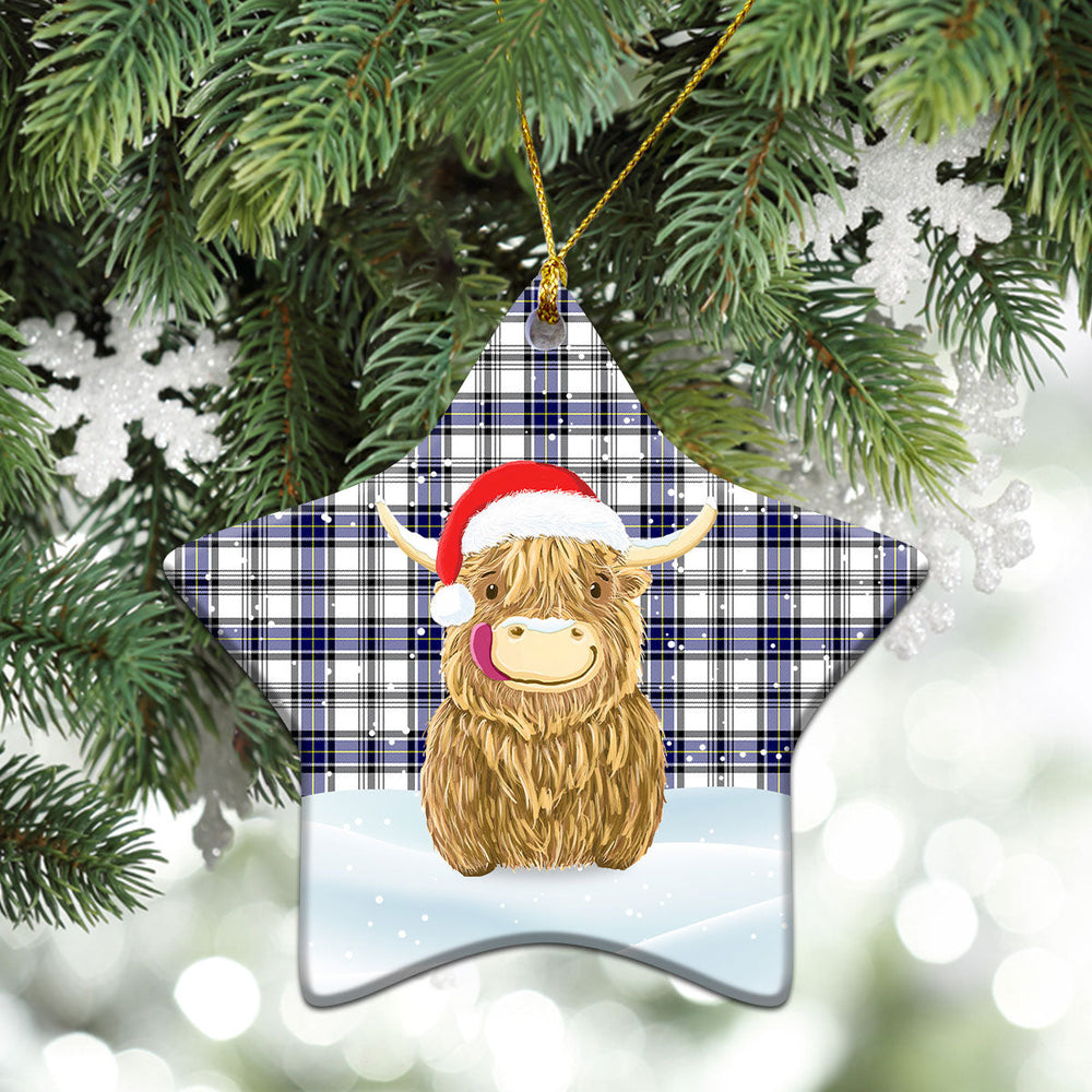 Clan Hannay Modern Tartan Christmas Ceramic Ornament Highland Cows Style QD79 Hannay Modern Tartan Tartan Ornament