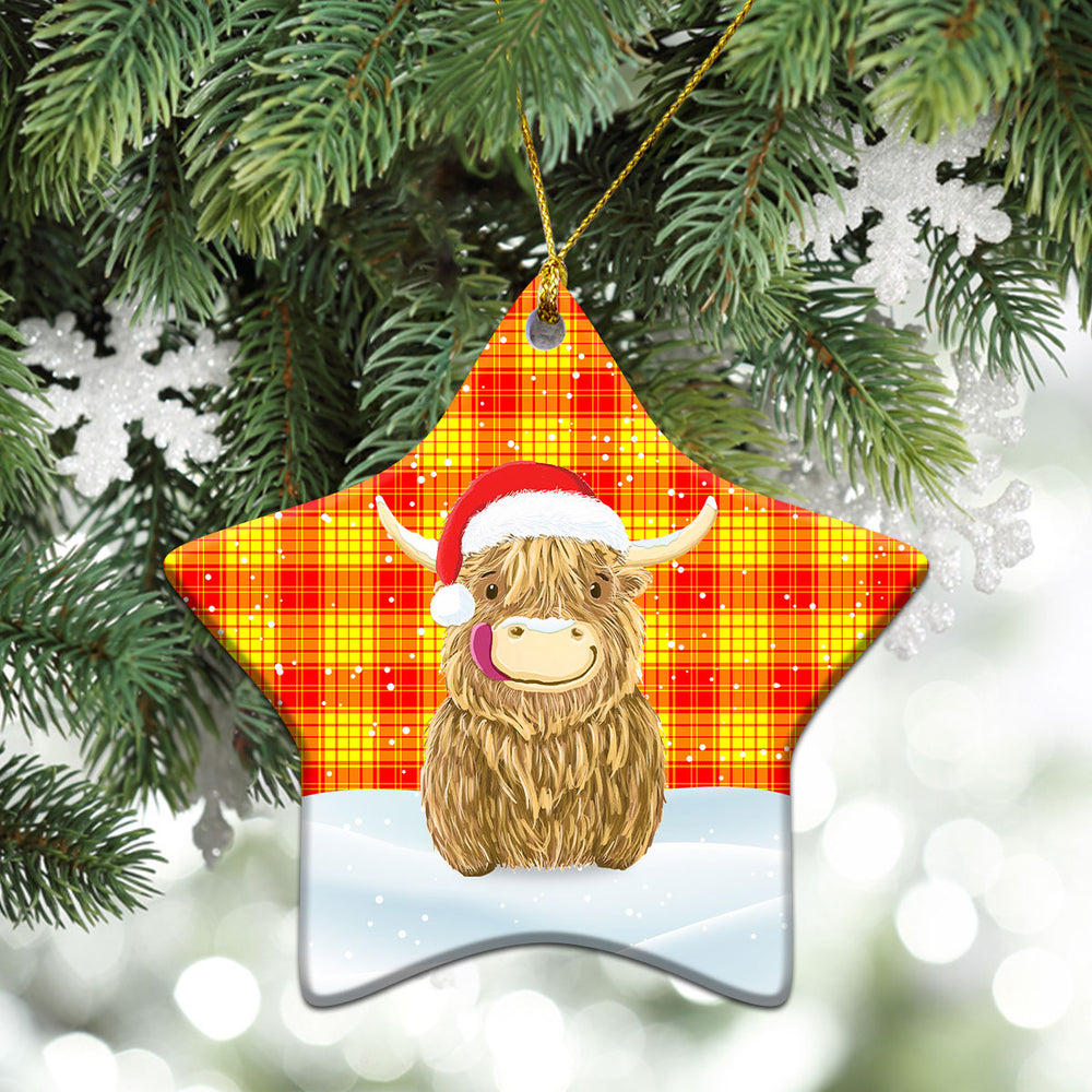 Clan MacMillan Tartan Christmas Ceramic Ornament Highland Cows Style TZ51 MacMillan Tartan Tartan Ornament