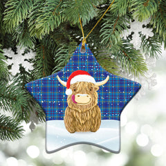 Clan Mercer Modern Tartan Christmas Ceramic Ornament Highland Cows Style AA84 Mercer Modern Tartan Tartan Ornament