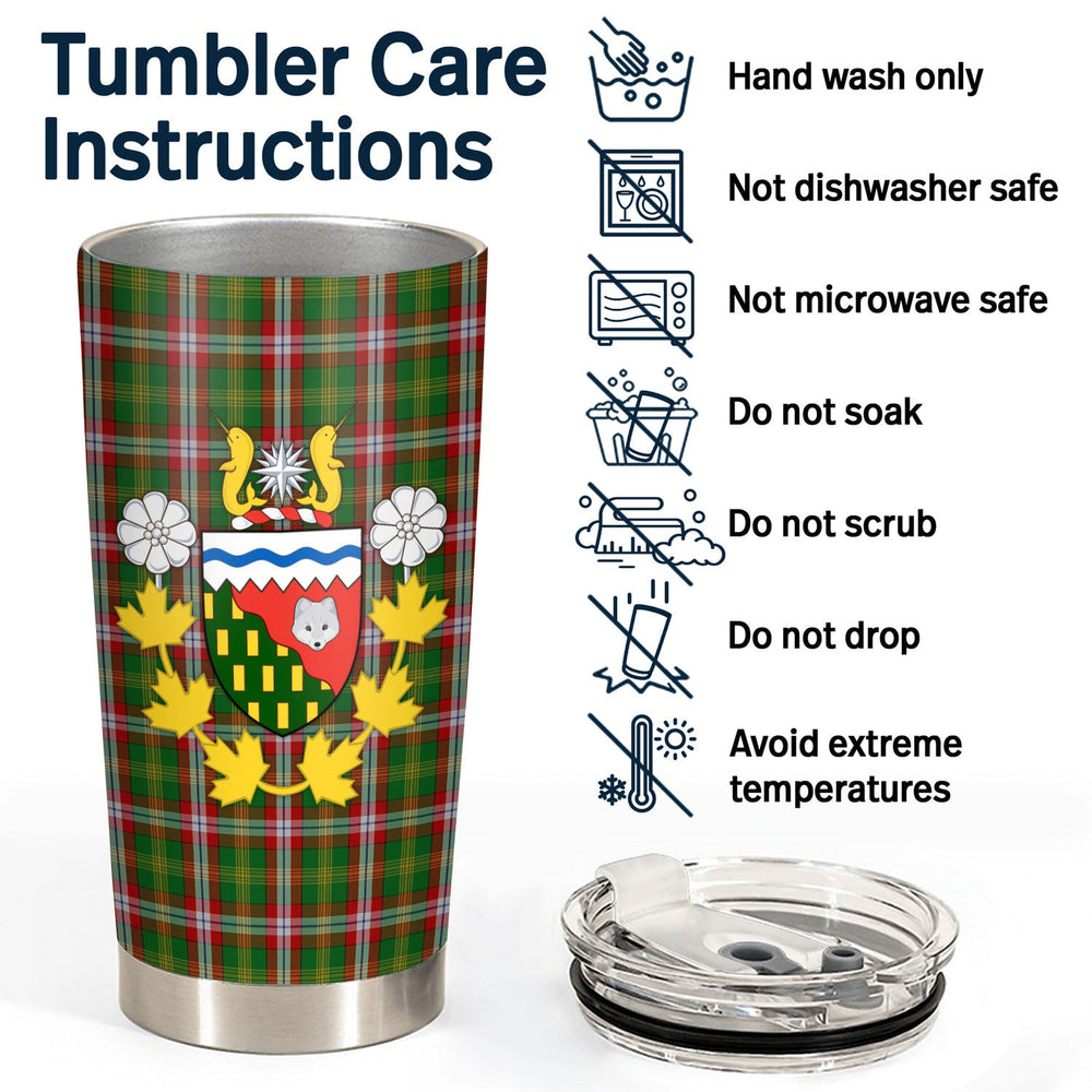 Clan North West Territories Tartan Crest Tumbler NV92 Clan Hall Tartan Today