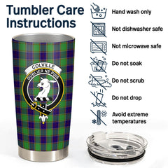 Clan Colville Tartan Crest Tumbler VL44 Clan Colville Tartan Today