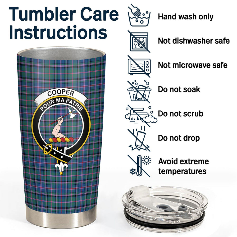 Clan Cooper Ancient Tartan Crest Tumbler ZK21 Clan Cooper Tartan Today
