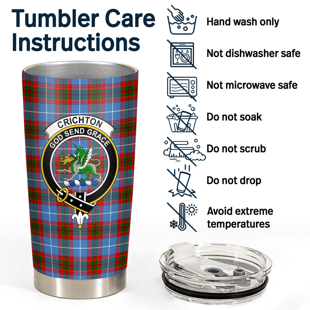 Clan Crichton Tartan Crest Tumbler JD84 Clan Crichton Tartan Today