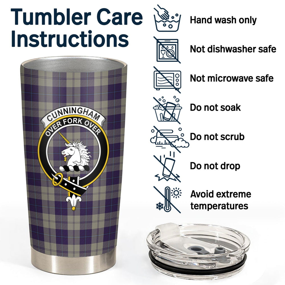 Clan Cunningham Dress Blue Dancers Tartan Crest Tumbler FL22 Clan Cunningham Tartan Today