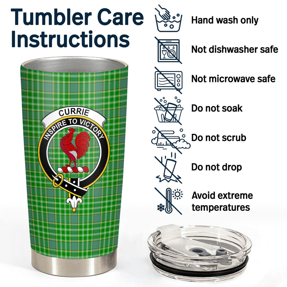 Clan Currie Tartan Crest Tumbler TE29 Clan Currie Tartan Today