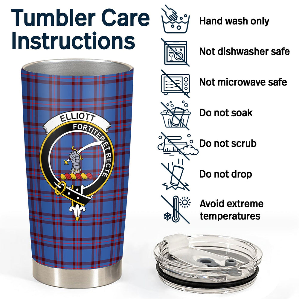 Clan Elliott Modern Tartan Crest Tumbler DJ34 Clan Elliot Tartan Today