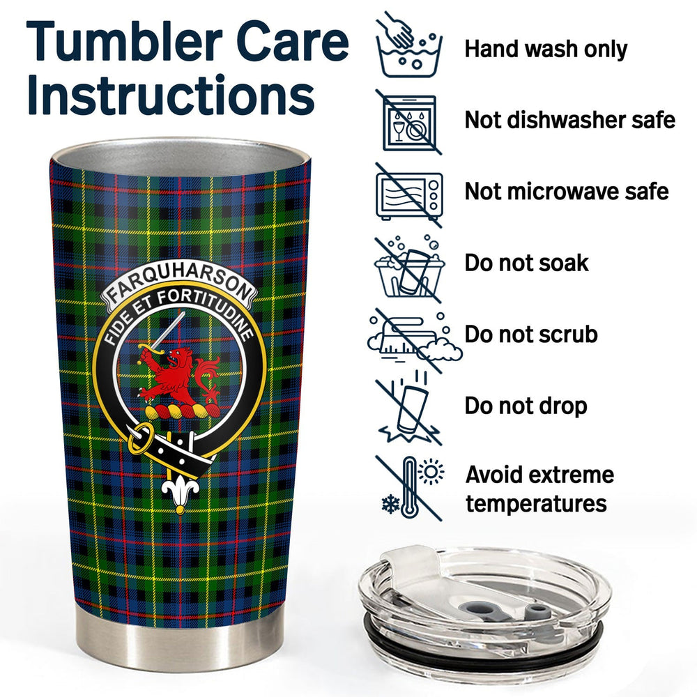 Clan Farquharson Modern Tartan Crest Tumbler KB83 Clan Farquharson Tartan Today