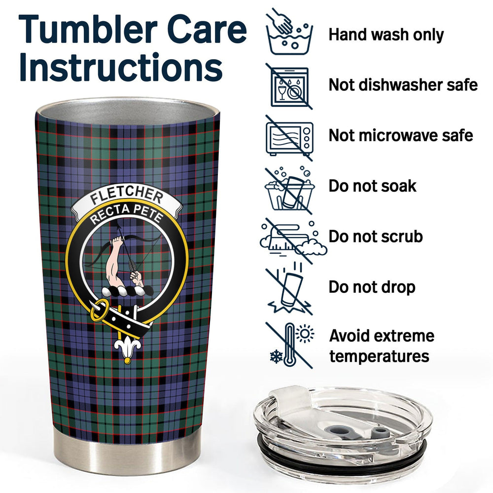 Clan Fletcher Modern Tartan Crest Tumbler SR17 Clan Fletcher Tartan Today