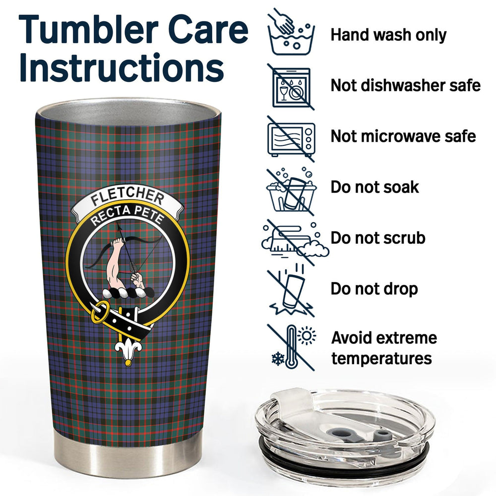 Clan Fletcher of Dunans Tartan Crest Tumbler RW96 Clan Fletcher Tartan Today