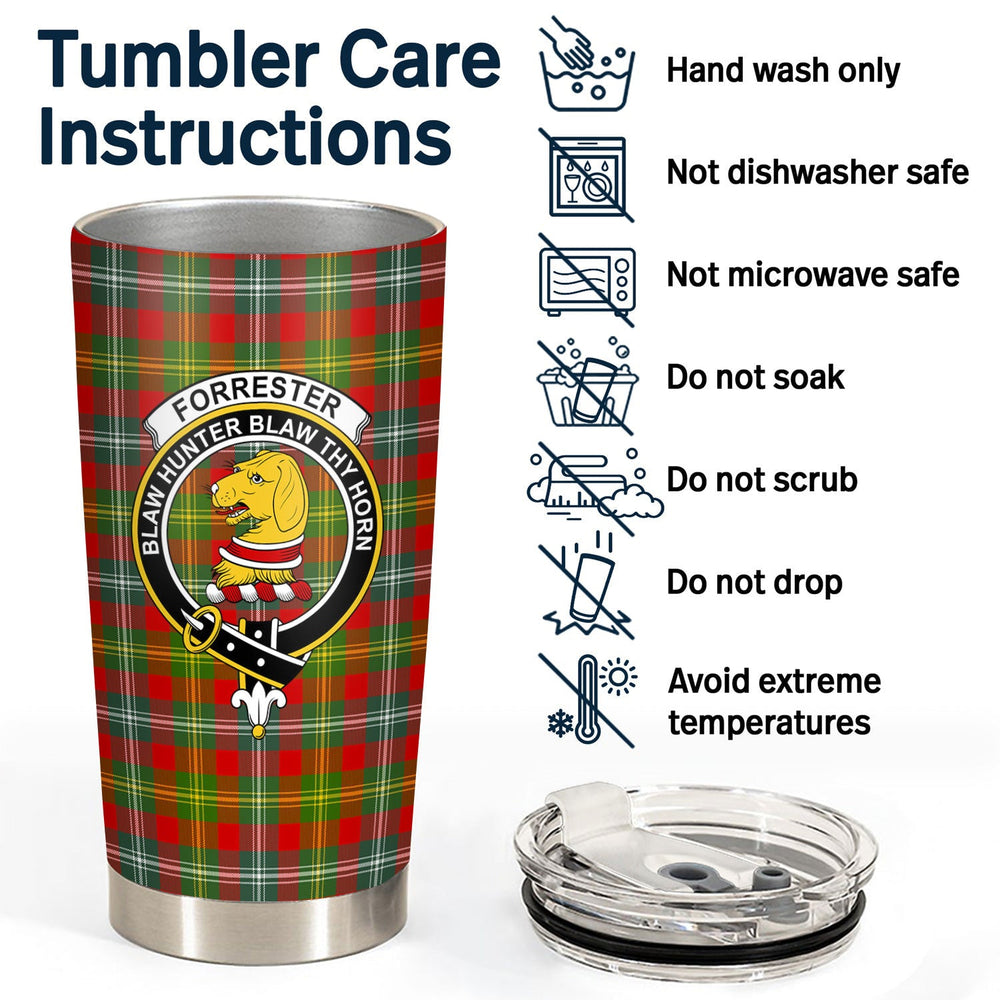 Clan Forrester Tartan Crest Tumbler EF30 Clan Forrester Tartan Today