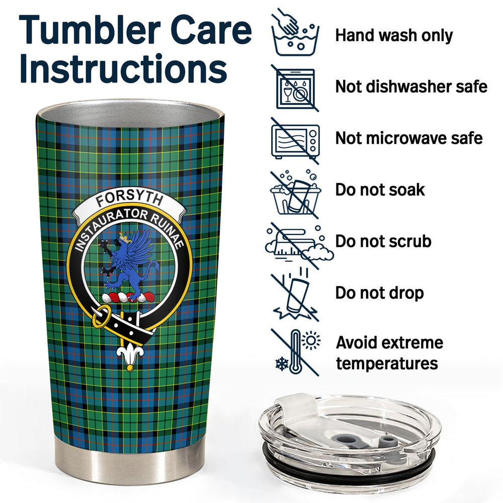 Clan Forsyth Ancient Tartan Crest Tumbler UZ60 Clan Forsyth Tartan Today