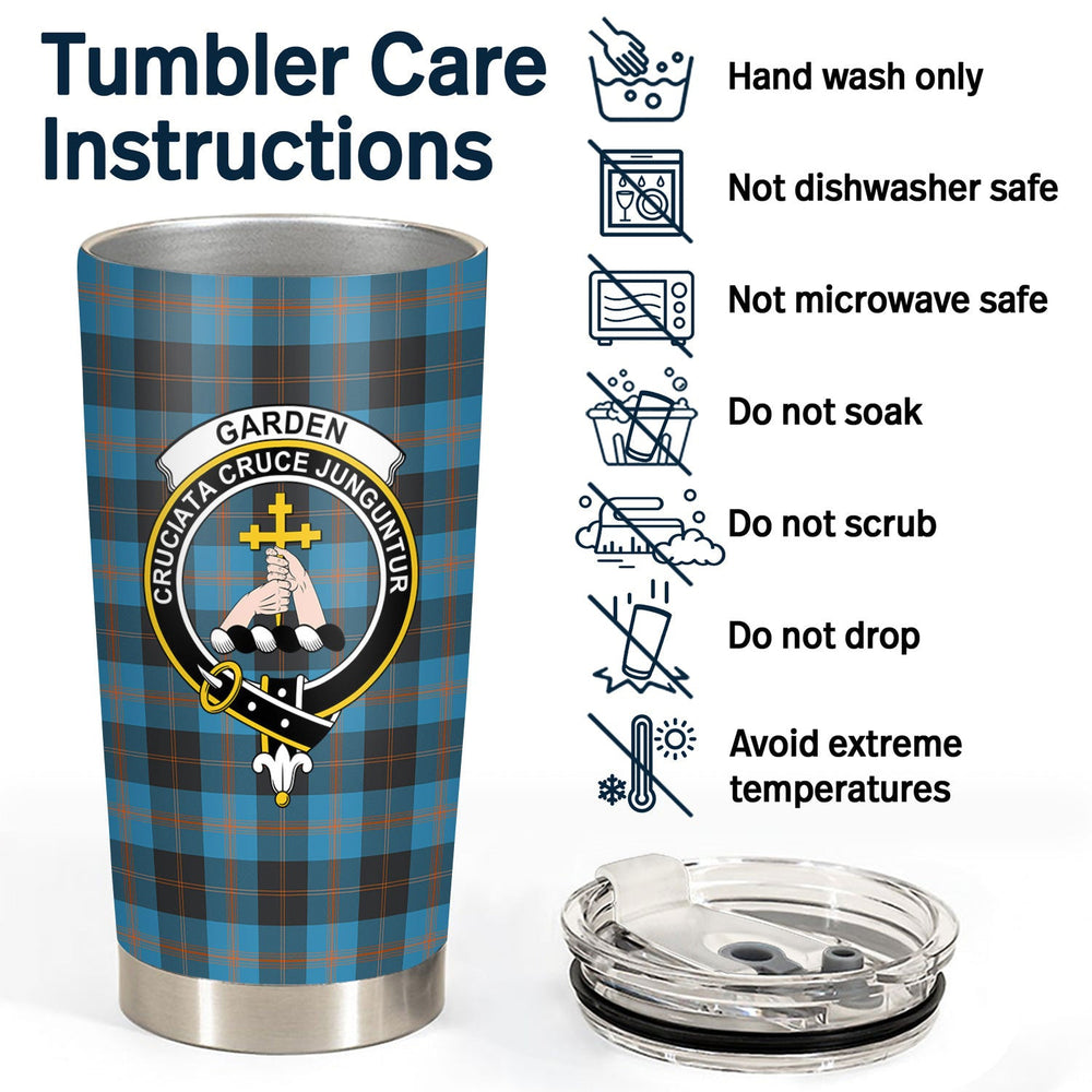 Clan Garden Tartan Crest Tumbler PT48 Garden Tartan (Clan Garden) Tartan Today