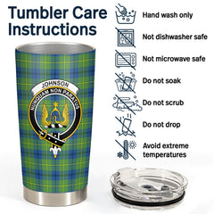 Clan Johnson Ancient Tartan Crest Tumbler HT85 Clan Hall Tartan Today