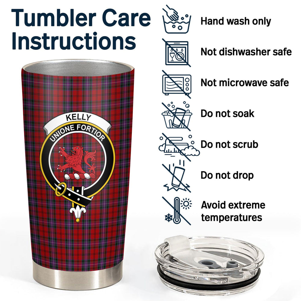 Clan Kelly of Sleat Red Tartan Crest Tumbler BB93 Clan Kelly Tartan Today