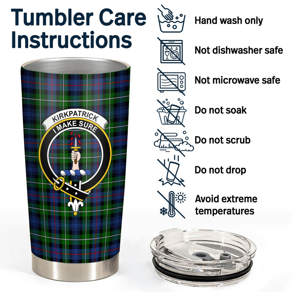 Clan Kirkpatrick Tartan Crest Tumbler CB70 Clan Kirk Tartan Today