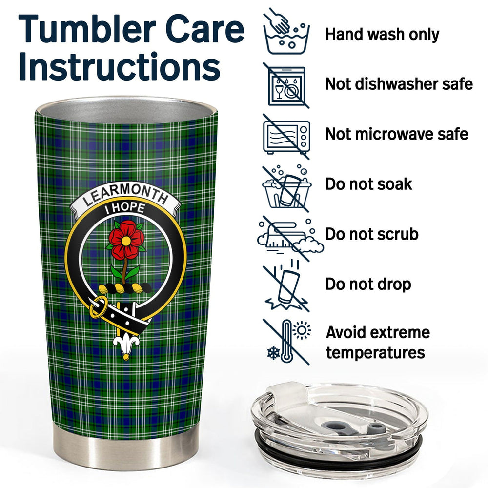 Clan Learmonth Tartan Crest Tumbler UC41 Clan Learmonth Tartan Today