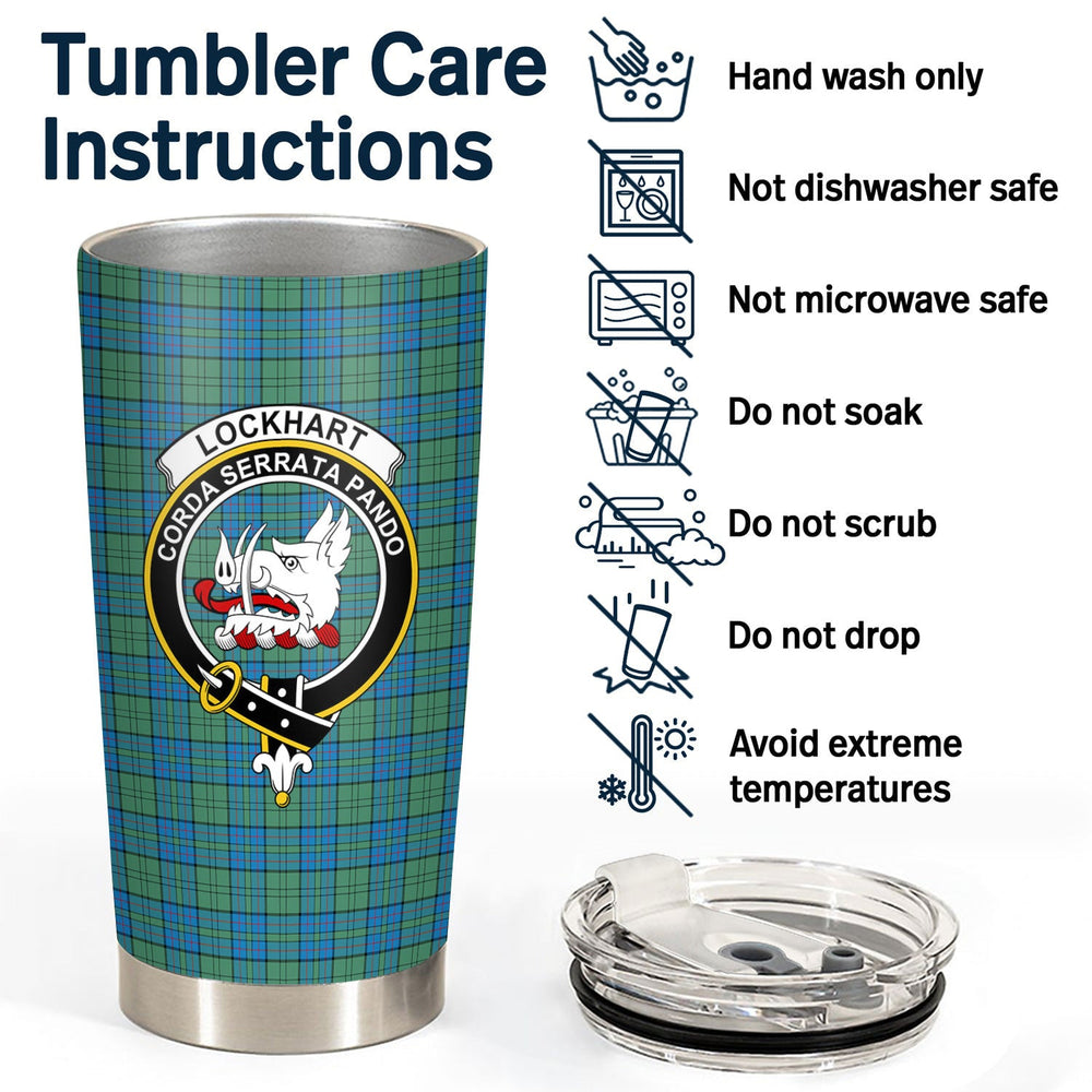Clan Lockhart Tartan Crest Tumbler KD60 Clan Lockhart Tartan Today
